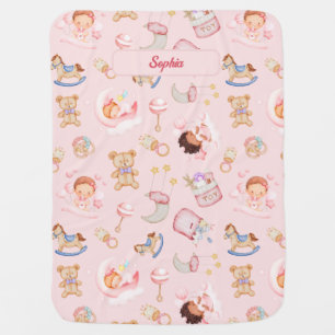 Baby Moon Star Bear Toys Themed Personalized Blanket