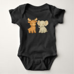 Baby Moose and Baby Elephant  Baby Bodysuit