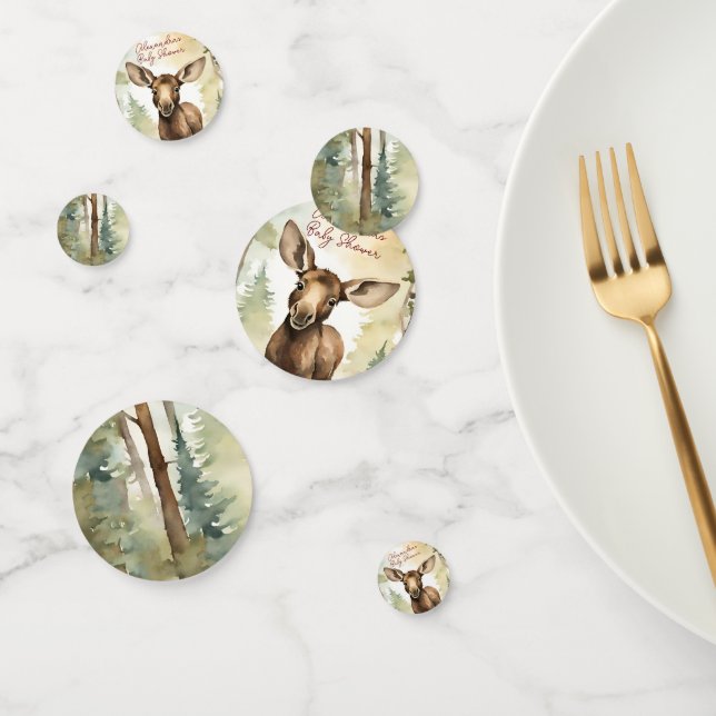 Baby Moose Gender Neutral Baby Shower Confetti (Group)