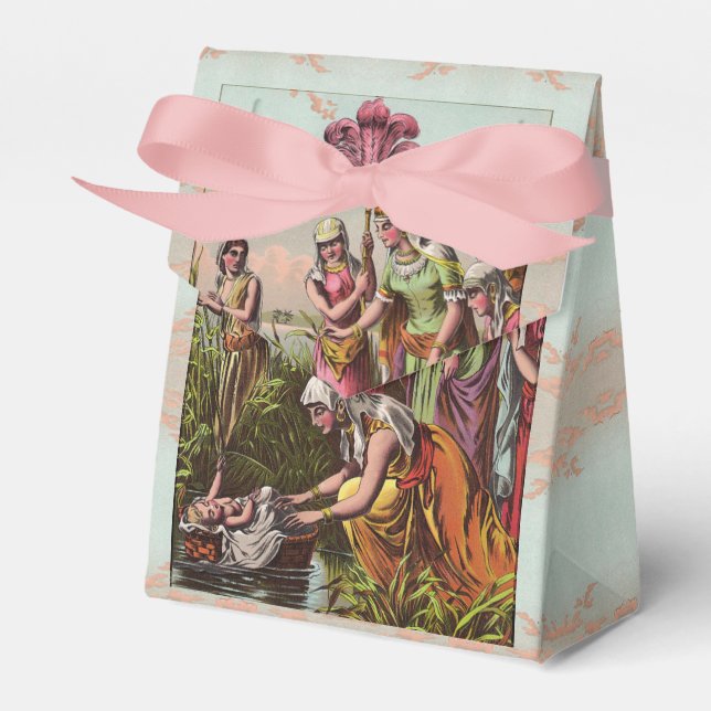 Baby Moses In A Basket Favor Boxes (Front Side)