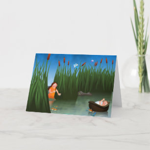 Baby Moses Passover Cartoon Card