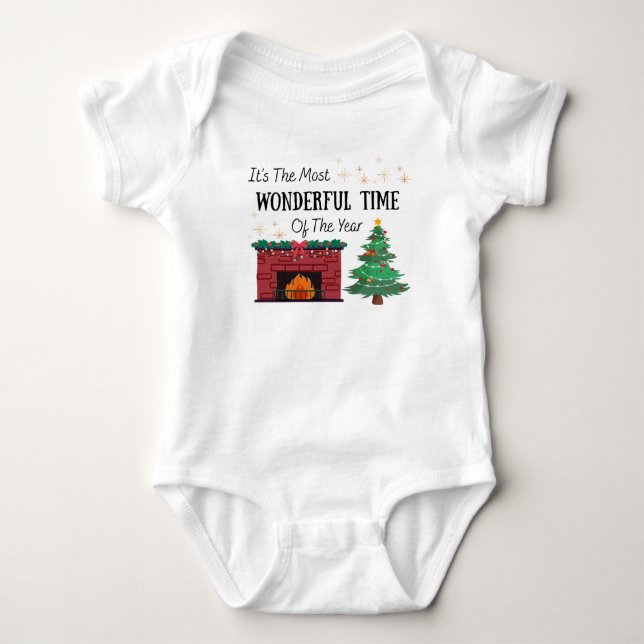 Baby Most Wonderful Time of The Year One Piece  Baby Bodysuit (Front)