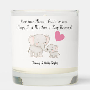  Baby & Mother Elephant Heart   First Mother’s Day Scented Candle