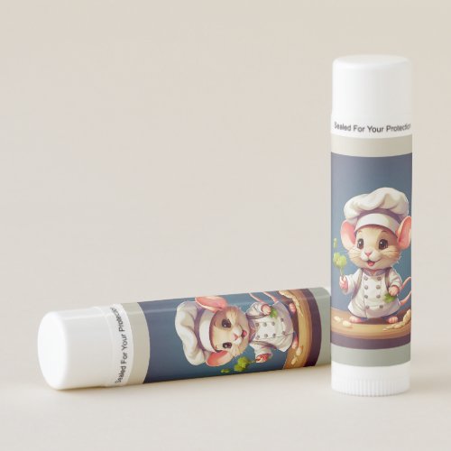 Baby Mouse Chef Illustration Blank Greeting  Lip Balm