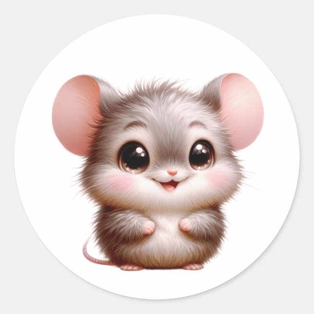 Baby Mouse Classic Round Sticker (Front)