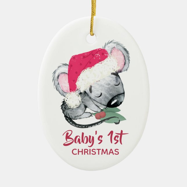 Baby Mouse First Christmas Ceramic Ornament (Front)