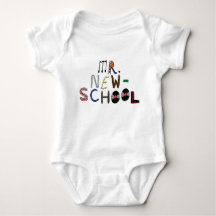 Baby Mr. New-School Font Jersey Bodysuit