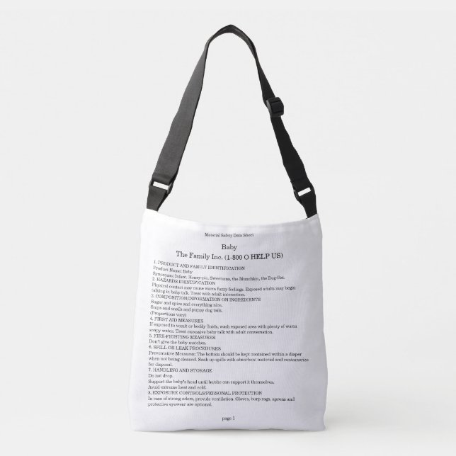 baby MSDS joke bag (Front)
