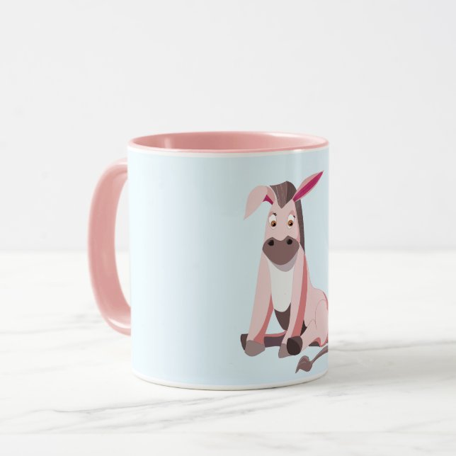 Baby Mug Pink Donkey - Your Color - Text (Front Left)