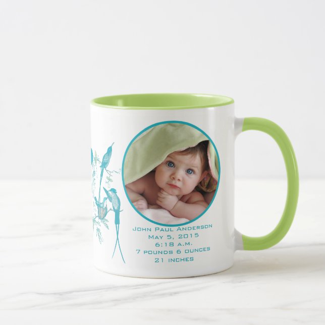 Baby Mug with Baby Photo Important Birth Stats (Right)