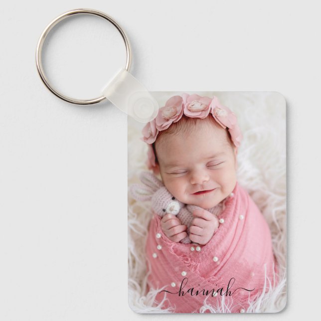 Baby Multi Photo with Name Keychain (Front)