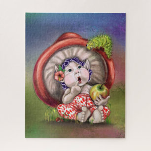 Baby Mushroom and Caterpillar Puzzle Painting