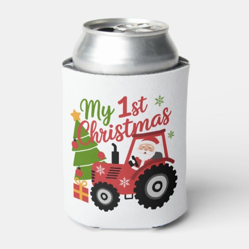 Baby My 1st Christmas Xmas Toddler Santa Tractor Can Cooler