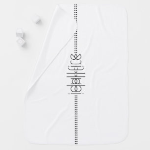 Baby Name as Alien Glyphs Unique White Blanket