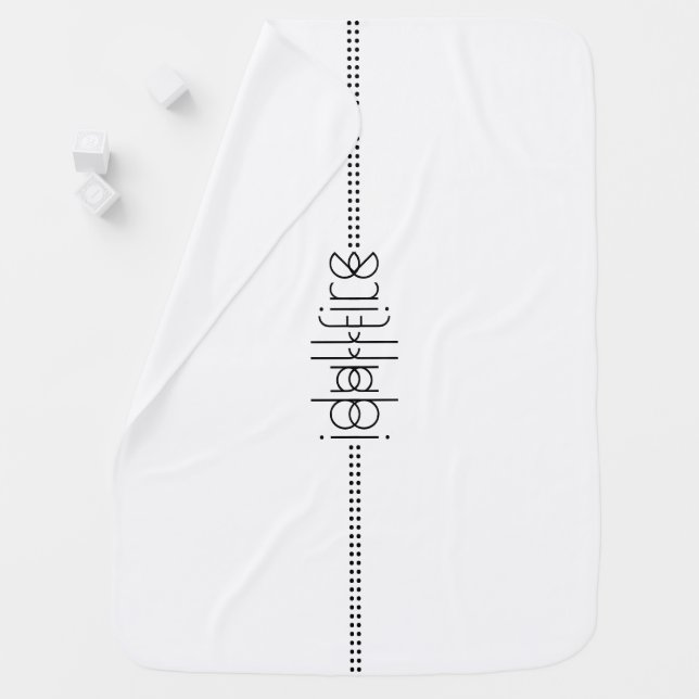 Baby Name as Alien Glyphs Unique White Blanket (In Situ)