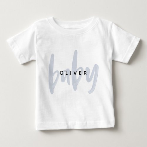 Baby Name Bodysuit  Blue Brush Lettering