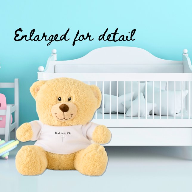 Baby Name | Cross Modern Cute Christian Teddy Bear (Creator Uploaded)