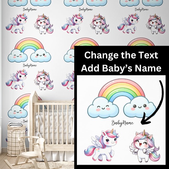 Baby Name, Cute Unicorns & Rainbow Pink Wallpaper Wallpaper (Creator Uploaded)