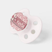 Baby Name DIY It's a Girl Cute Pink Daisy Flower Pacifier (Front Right)