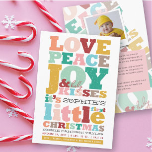 Baby Name First Christmas Love Birth Announcement