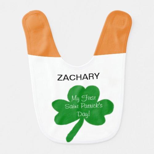 Baby Name First Saint Patricks Day Baby Bib