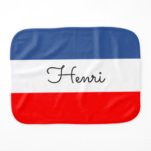 Baby Name French flag Burp Cloth