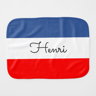 Baby Name French flag Burp Cloth