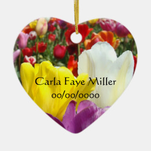 Baby Name gifts Ornaments Tulips Baby Birth Date