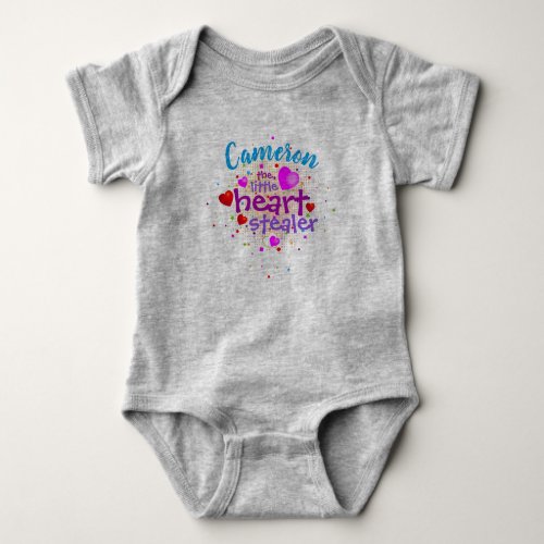 Baby Name Little Heart Stealer Baby Bodysuit