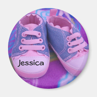 Baby Name magnets Personalized Pink Tennis Shoes