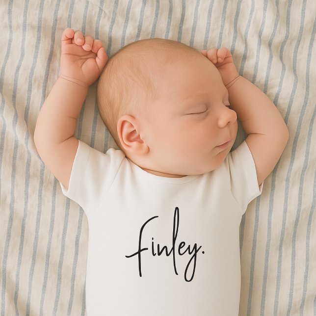 Baby Name Minimalist Script Typography Name Baby Bodysuit (Creator Uploaded)