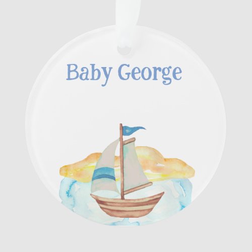 baby name nautical theme marine theme ornament