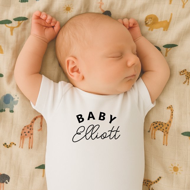 Baby Name Newborn Arrival Gift Personalized Bodysuit (Creator Uploaded)