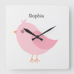 Baby Name personalized, Nursery, kids  Square Wall Clock