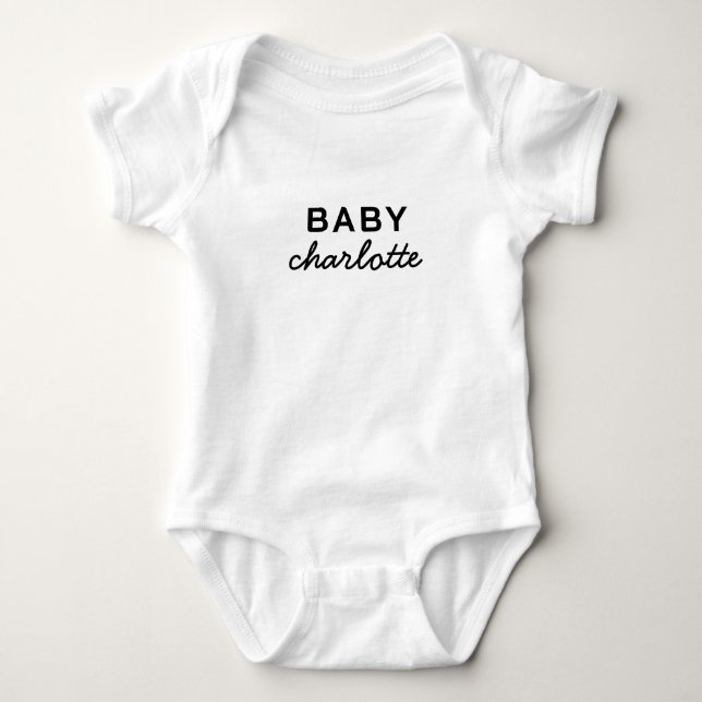 Baby Name Personalized Shower & Arrival Design Bodysuit (Front)