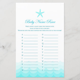 Baby Name Race - Baby Shower Game