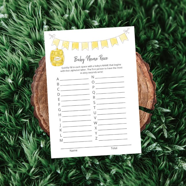 Baby Name Race Game Teddy Bear Card (Creator Uploaded)