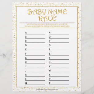 Baby Name Race [Golden Sparkles] Letterhead