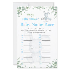 Baby Name Race Little Bunny Boy Baby Shower Game