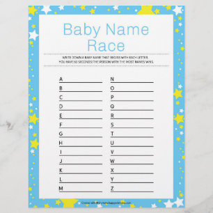 Baby Name Race [Starry Night Blue] Letterhead