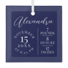 Baby Name Script & Birth Stats Black Keepsake