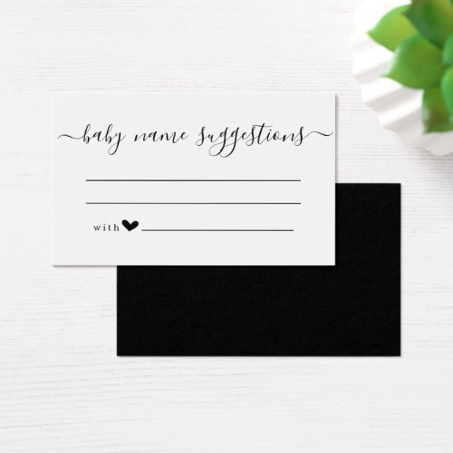 Baby Name Suggestions Card for Baby Shower