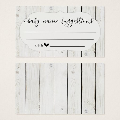 Baby Name Suggestions Card for Baby Shower Zazzle