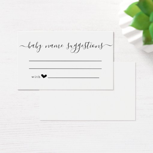 Baby Name Suggestions Card for Baby Shower Zazzle