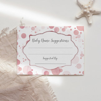 Baby Name Suggestions Card Polka Dots Baby Shower