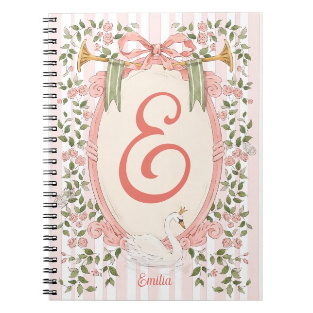 Baby Name - Swan Princess Notebook (Front)