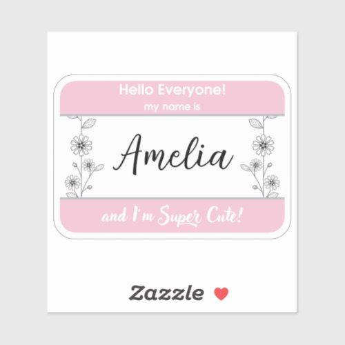 Baby name tag Hospital name sign Newborn identity Sticker