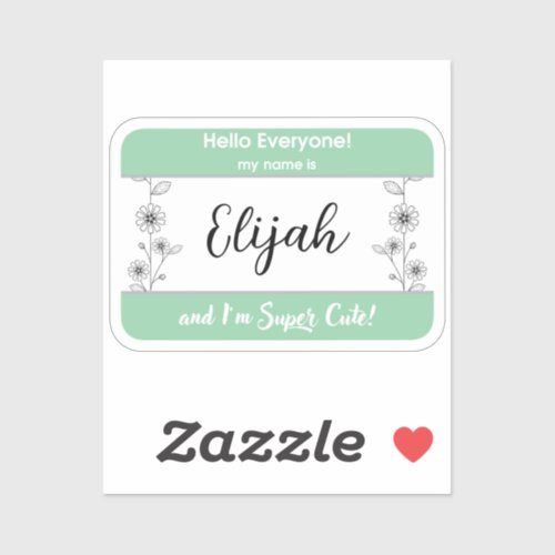 Baby name tag Tiny tot name label kids name