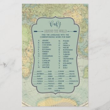 Baby Names Around The World Baby Shower Game by joyonpaper at Zazzle