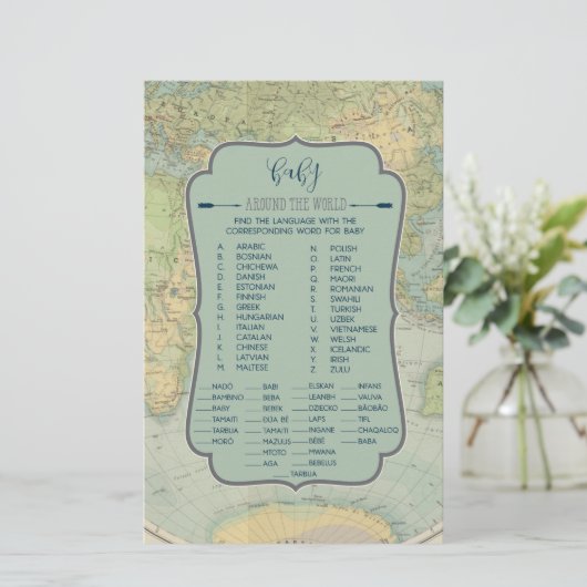 Baby Names Around the World Baby Shower Game (Standing Front)